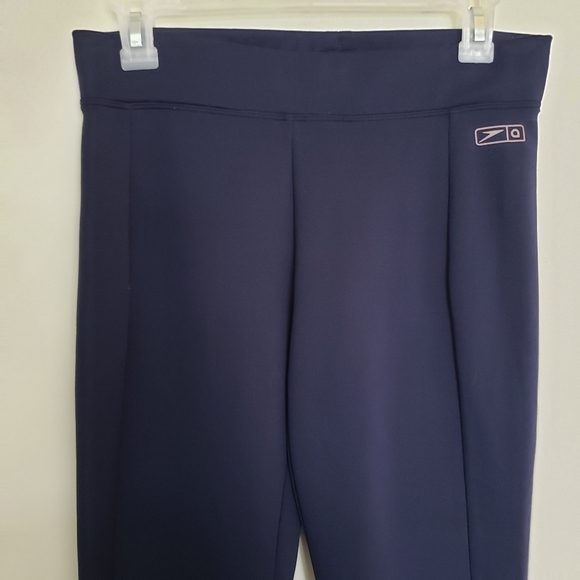 Speedo Navy Blue Yoga Style Leggings Drawstring - Picture 1 of 8